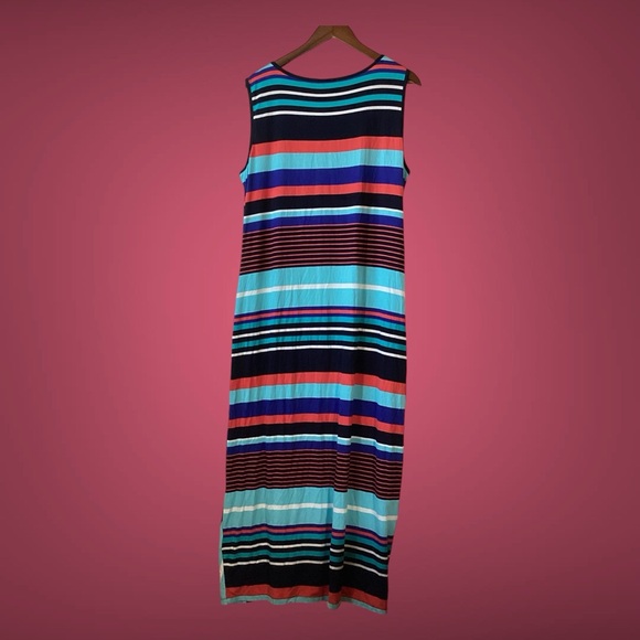 Tribal Multi-Color Striped Maxi Dress Size XL - Picture 2 of 7
